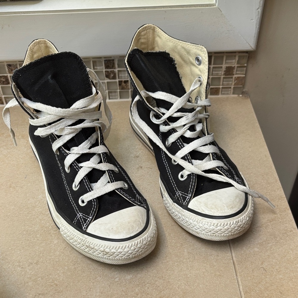 Black and White High-Top Sneakers